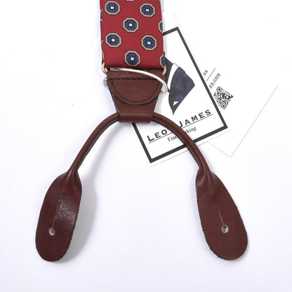 Classic Silk Braces/Suspenders - Red Neat