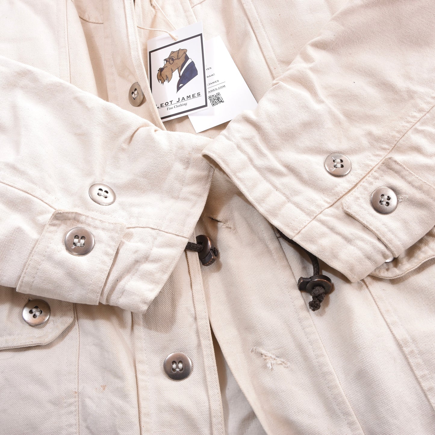 Vintage Musto Canvas Segeljacke Größe M ca. 61,5cm - Ecru