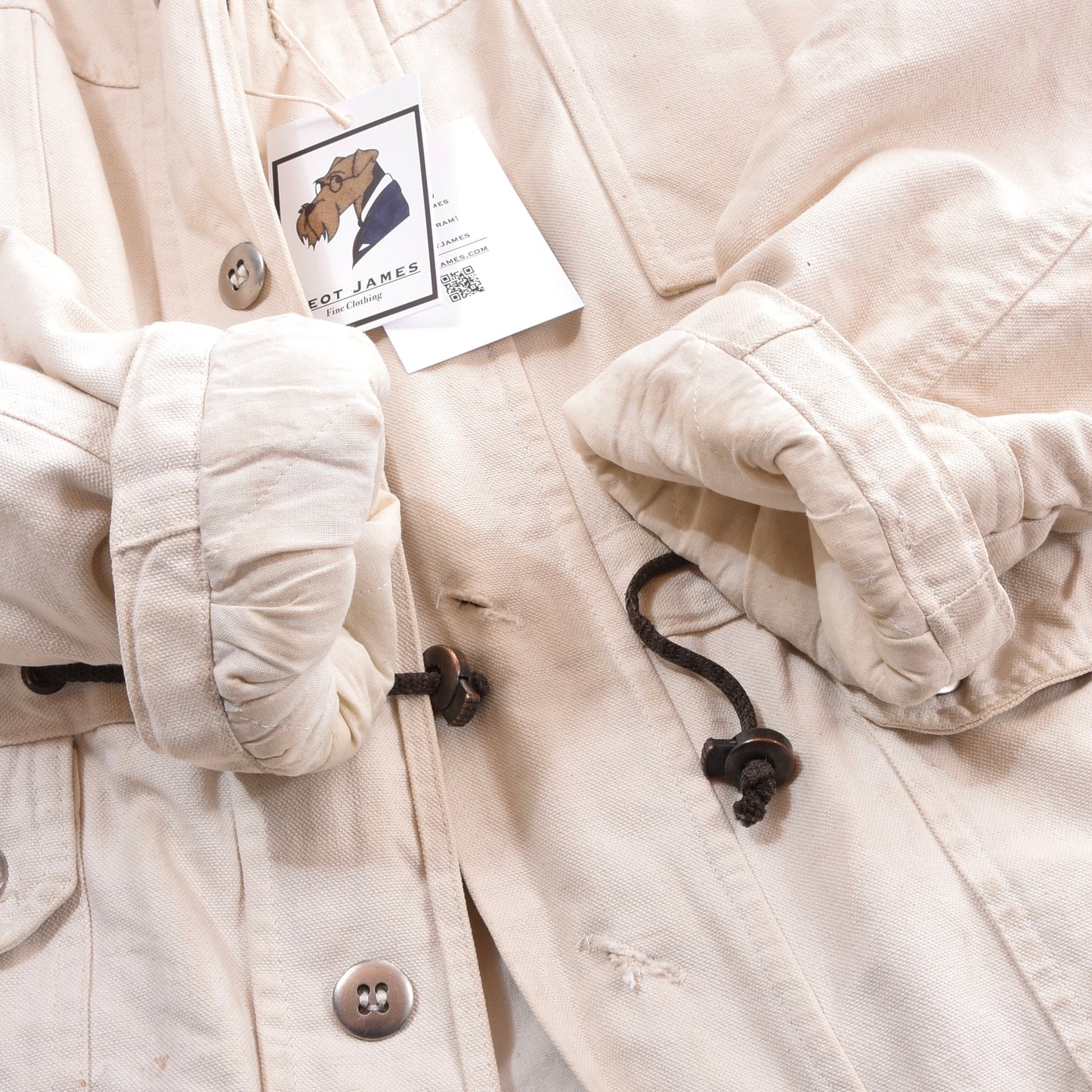 Vintage Musto Canvas Segeljacke Größe M ca. 61,5cm - Ecru