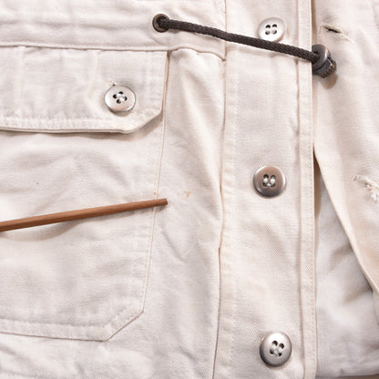 Vintage Musto Canvas Segeljacke Größe M ca. 61,5cm - Ecru