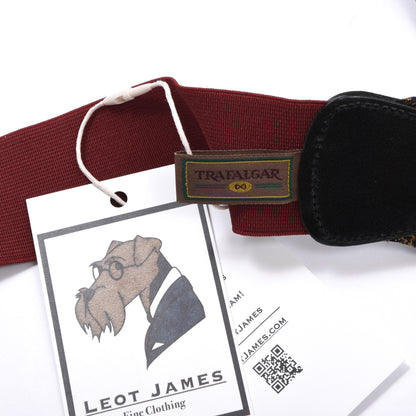 Trafalgar Silk Braces/Suspenders - Navy/Gold Houndstooth