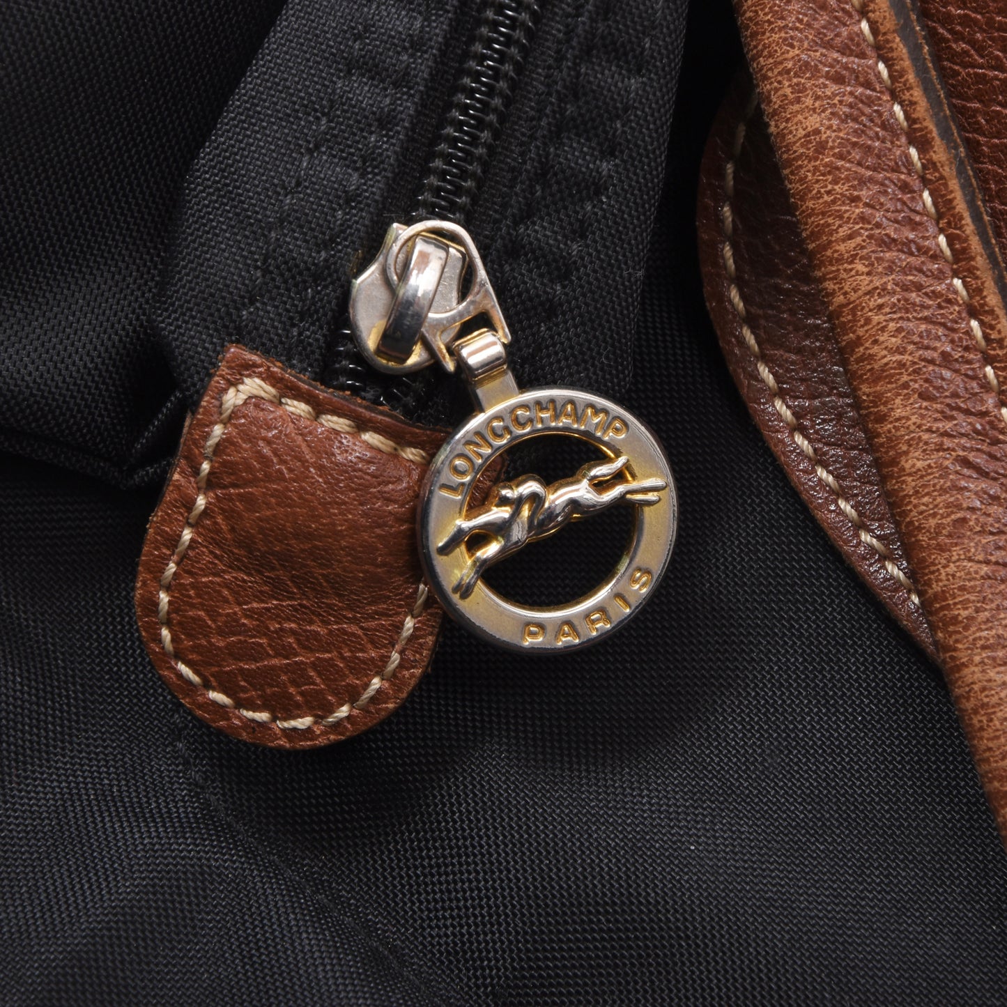 Longchamp Paris Le Pliage „Einkaufstasche“, ca. 37 cm, hergestellt in Frankreich – Schwarz