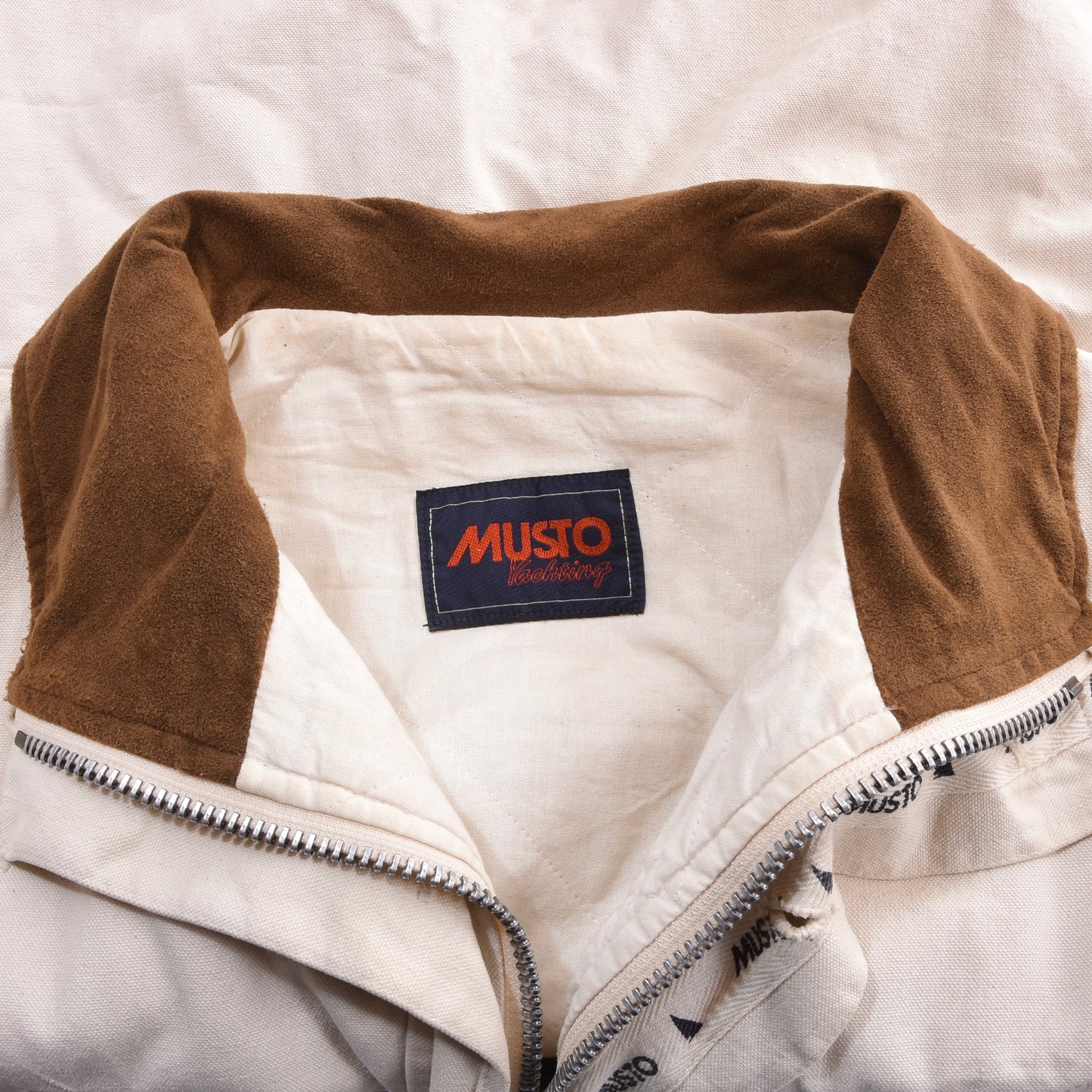 Vintage Musto Canvas Segeljacke Größe M ca. 61,5cm - Ecru