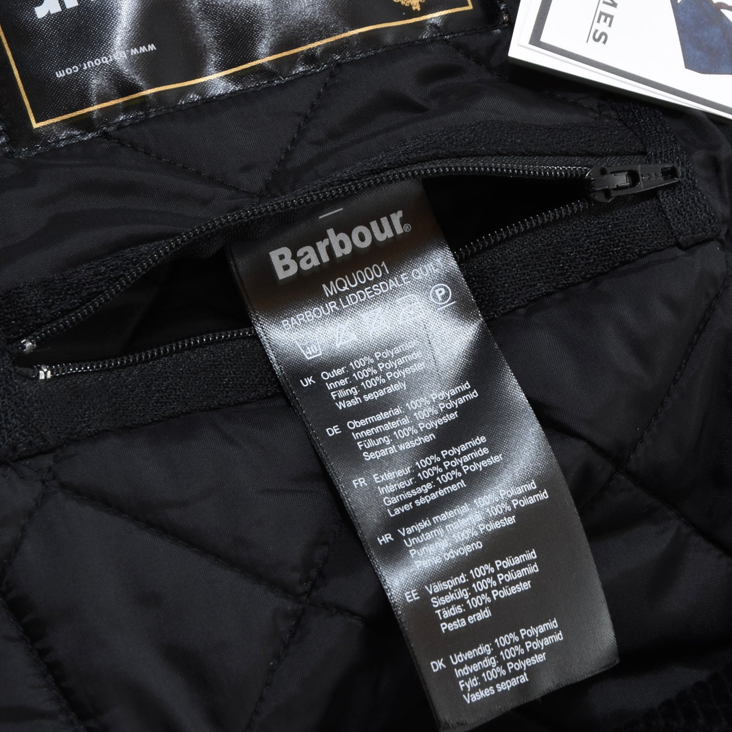 Barbour Liddesdale Quilted Jacket Size L Chest ca. 58cm - Black