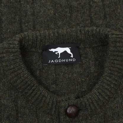 Jagdhund Wool Cableknit Cardigan Sweater Size 54 - Green