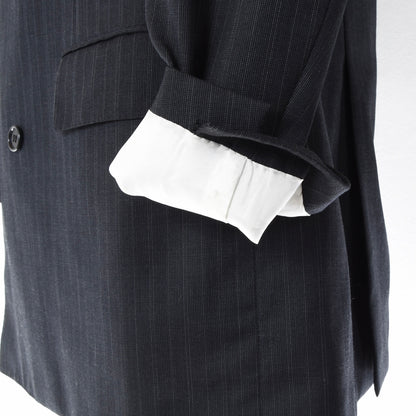 Brioni Double-Breasted Wool Suit Size 54/44 ca. 57cm - Grey Stripe