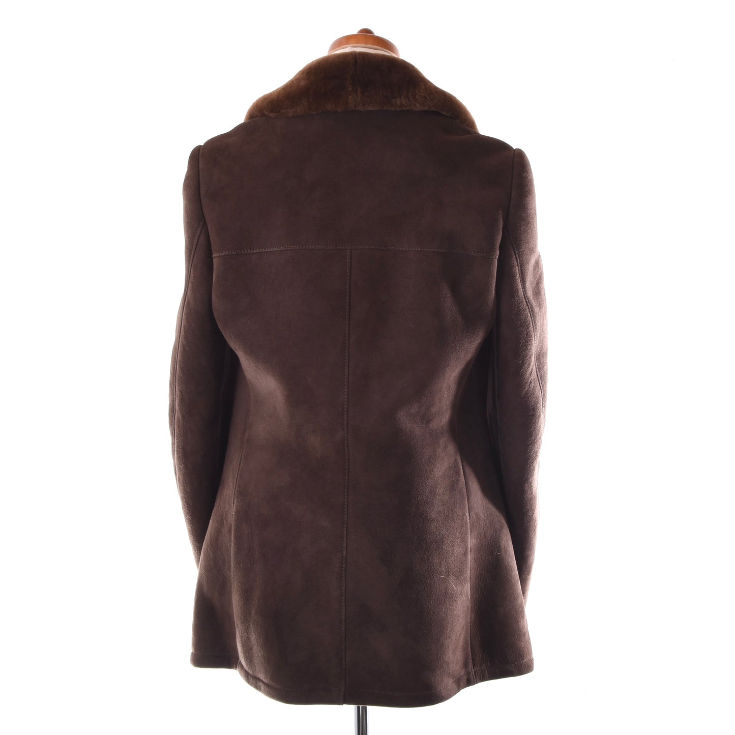 Zweireihiger Lammfellmantel, Größe 50, Brustumfang ca. 55 cm – Braun