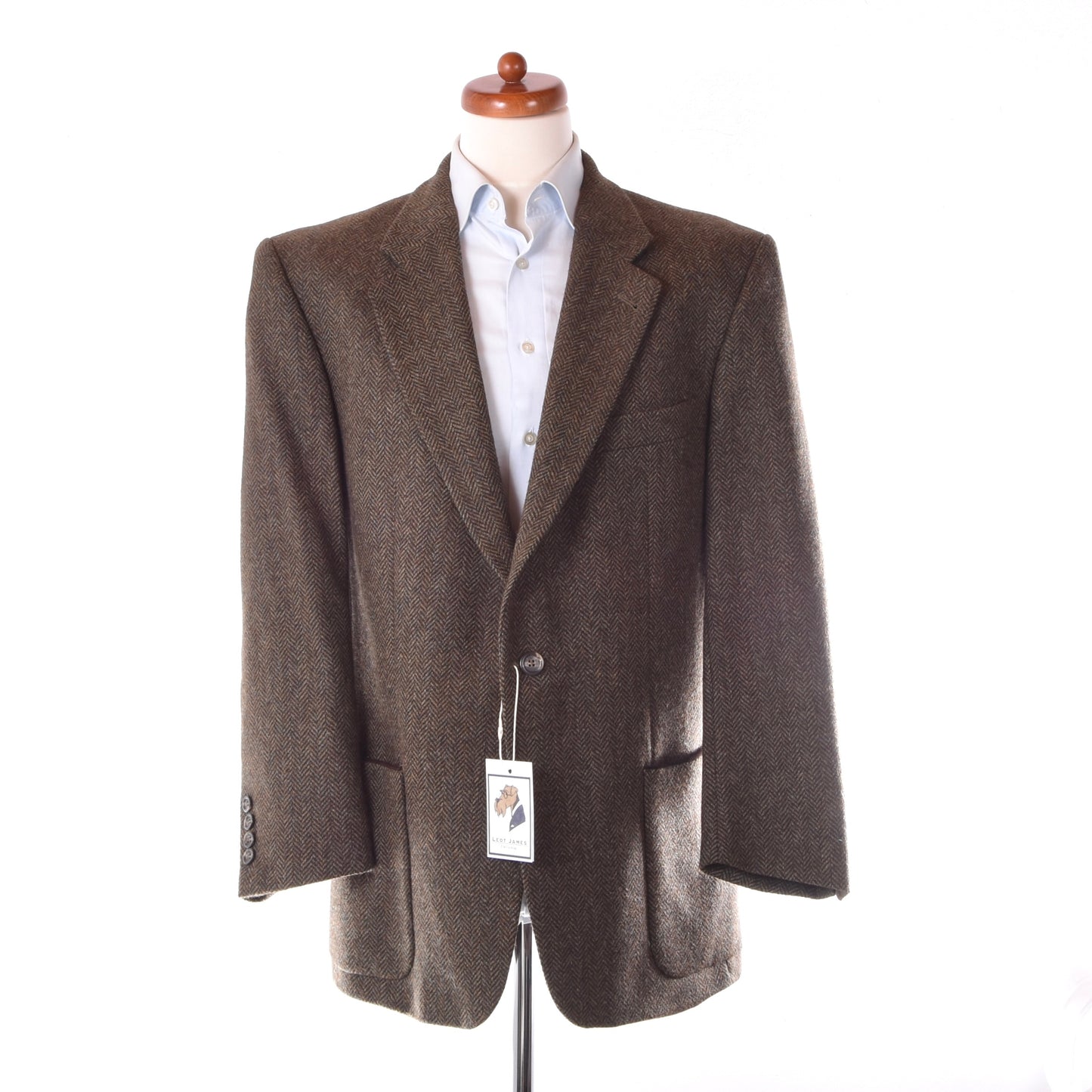 Becon Berlin Moon Tweed Linen-Wool Jacket Size 26 ca. 58cm - Herringbone