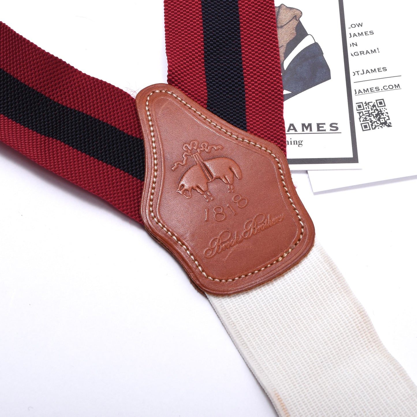 Brooks Brothers Ribbon Braces/Suspenders Size XL - Red/Navy
