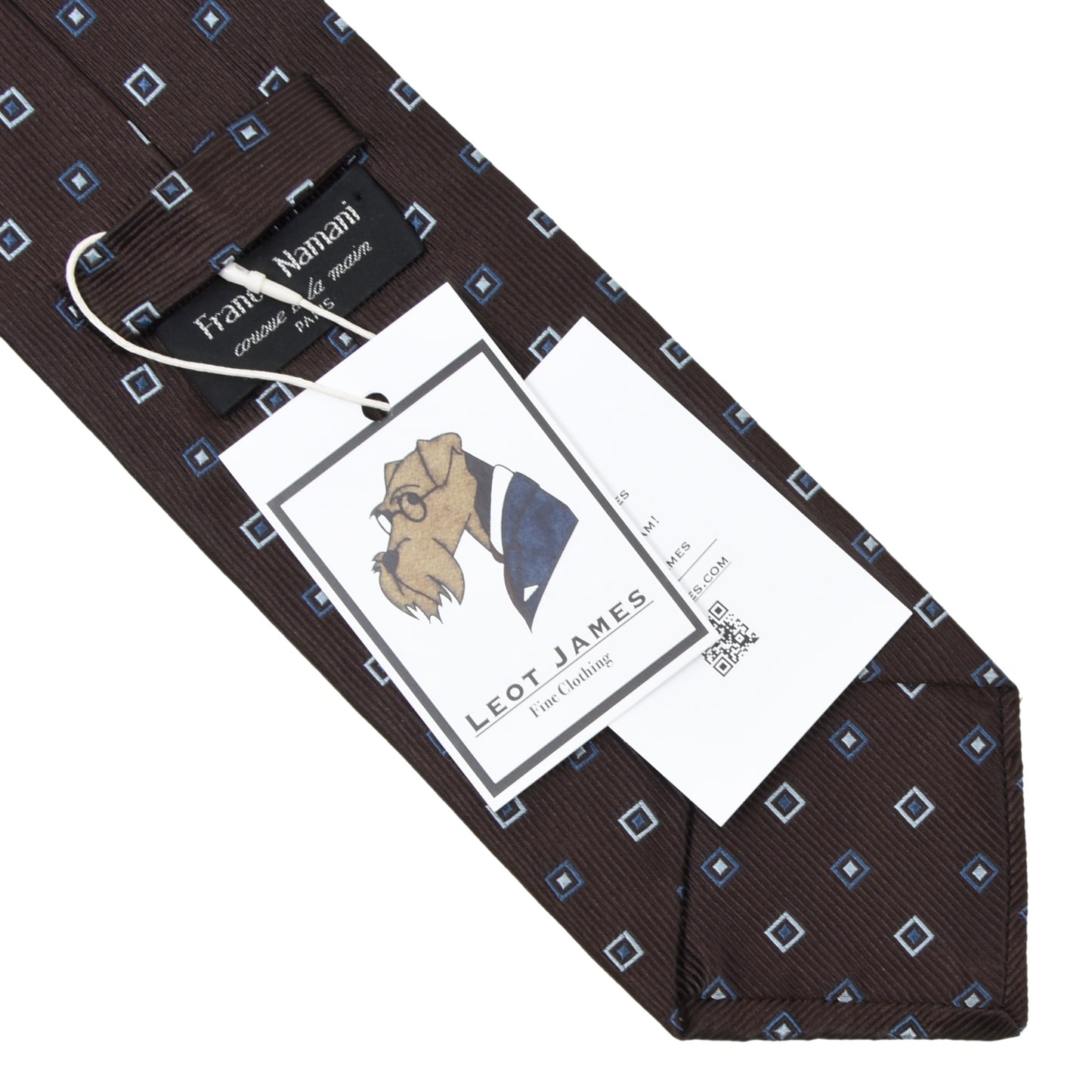 Franck Namani Silk Tie ca. 146.5cm - Brown Squares