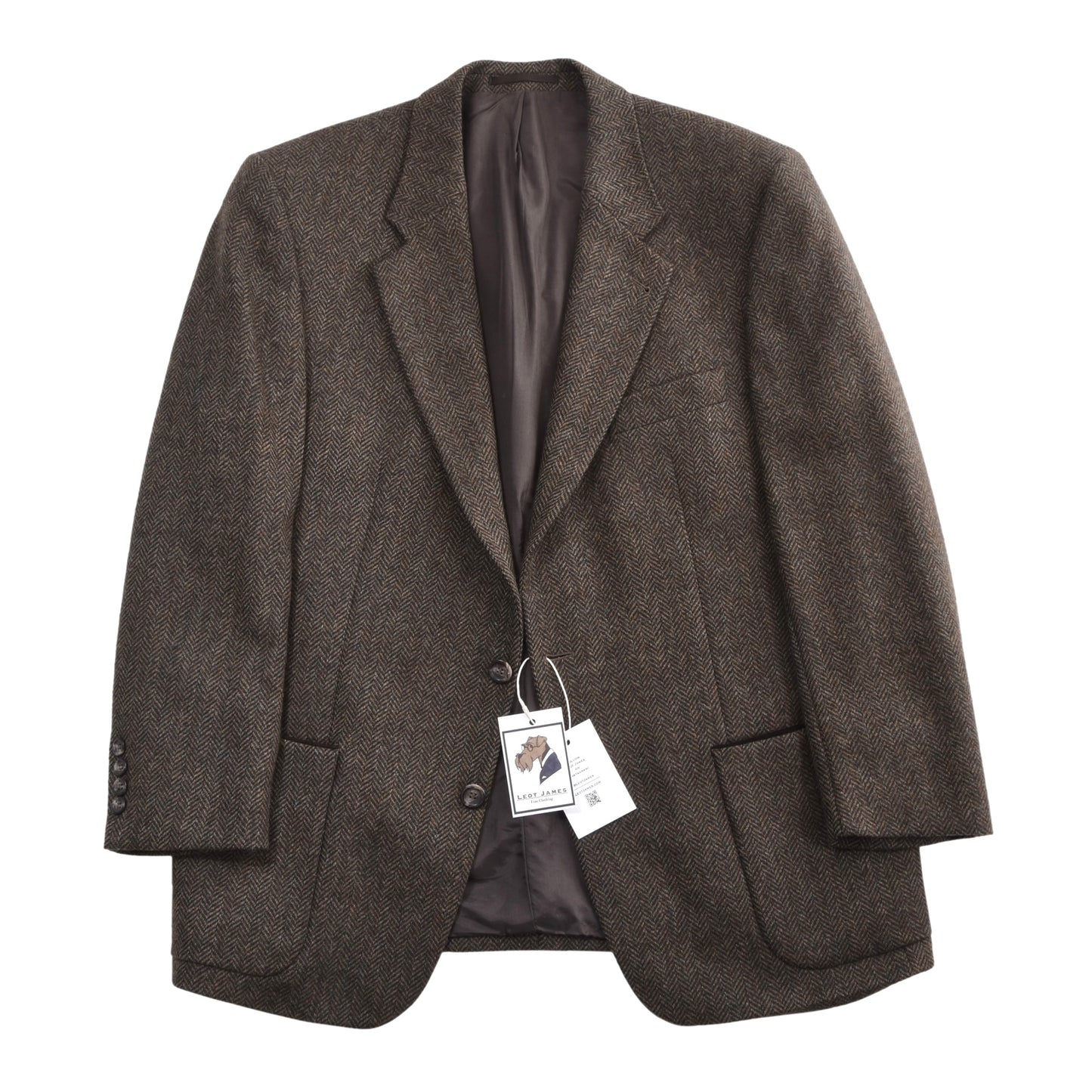 Becon Berlin Moon Tweed Linen-Wool Jacket Size 26 ca. 58cm - Herringbone