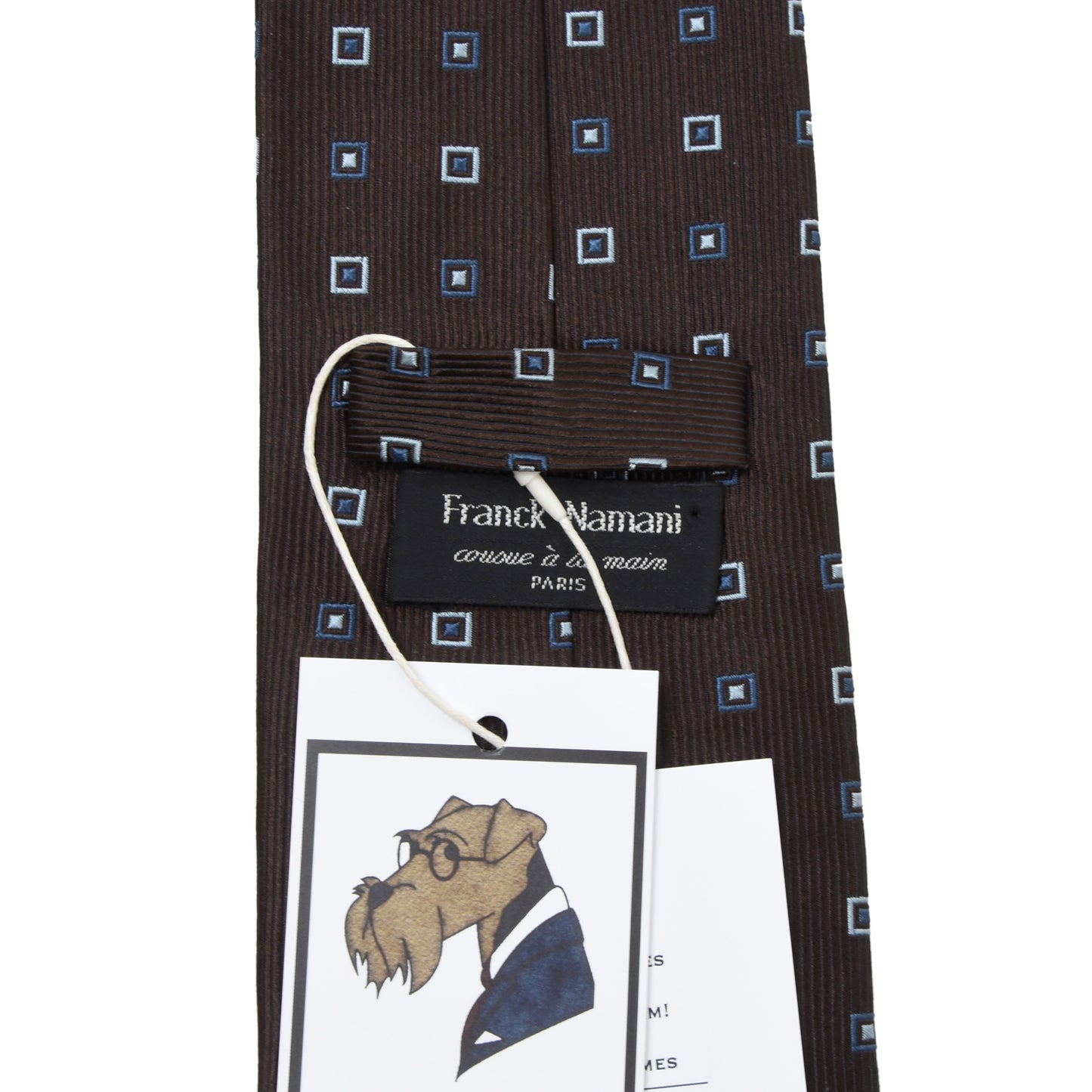 Franck Namani Silk Tie ca. 146.5cm - Brown Squares