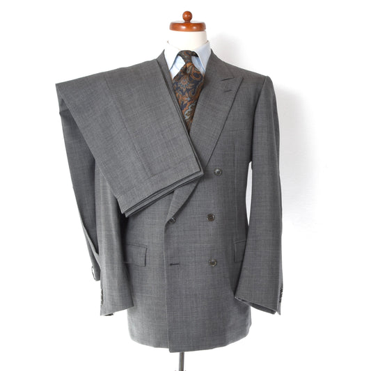 Brioni Double-Breasted Wool Suit Size 54/44 ca. 58cm - Grey