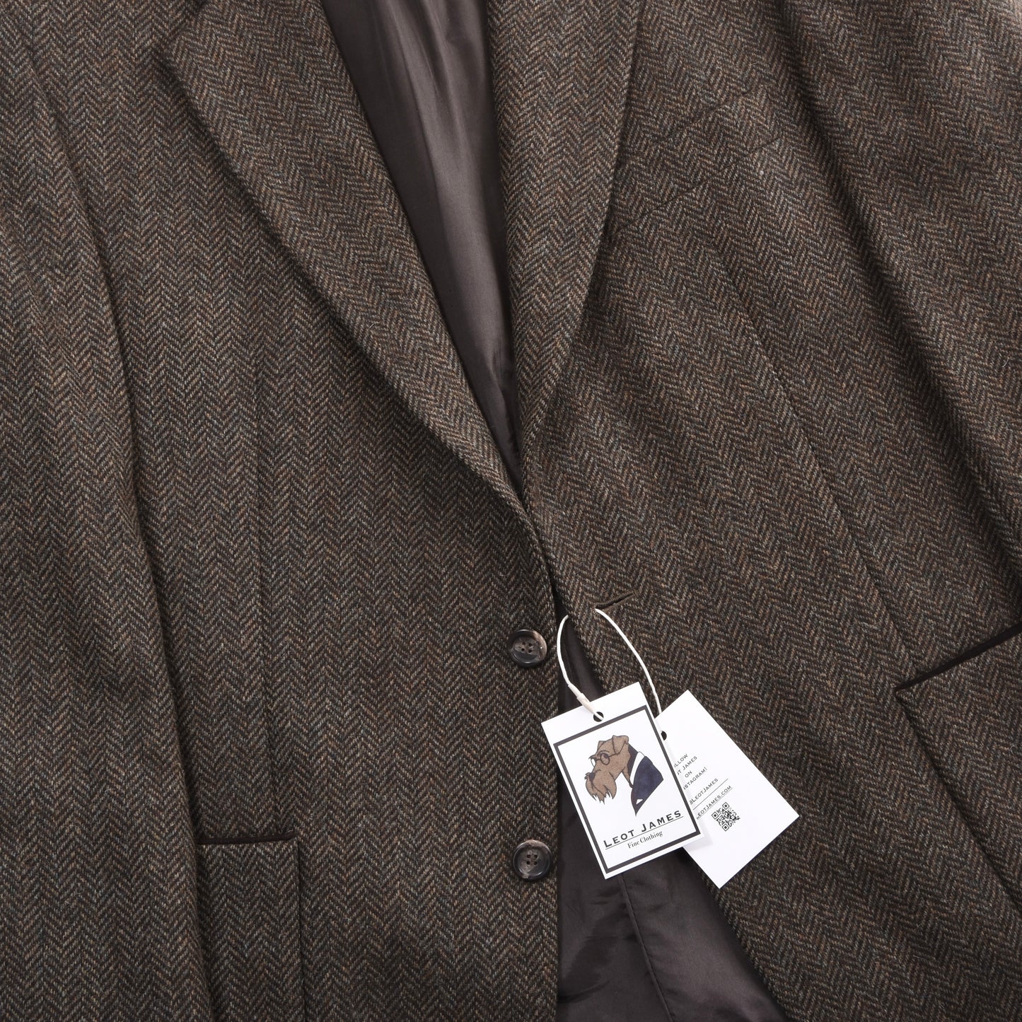 Becon Berlin Moon Tweed Linen-Wool Jacket Size 26 ca. 58cm - Herringbone