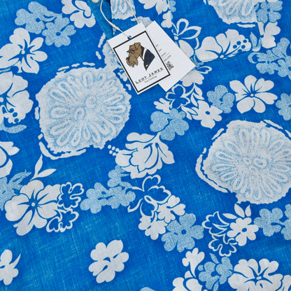 Vintage Hawaiian Popover Shirt ca. 56cm - Blue Floral