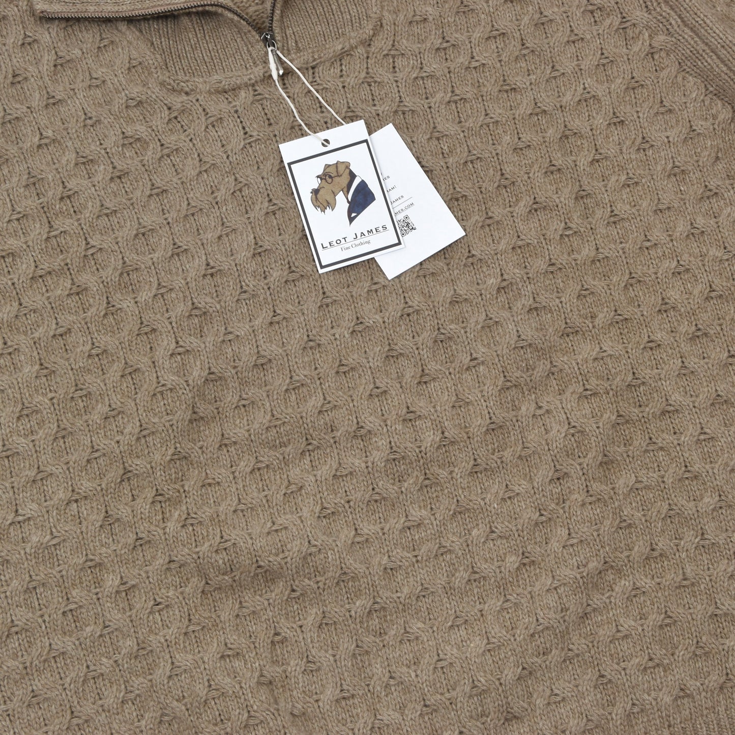 Vintage Burberrys 100% Wool 1/4 Zip Aran Sweater Size 48 Chest ca. 58.5cm - Tan/Beige