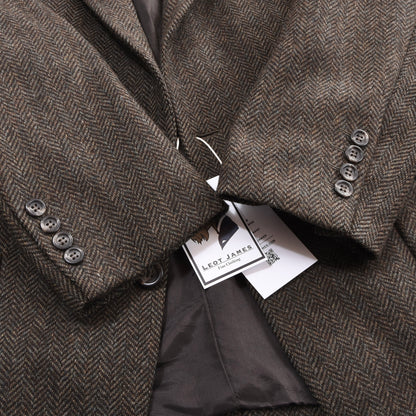 Becon Berlin Moon Tweed Linen-Wool Jacket Size 26 ca. 58cm - Herringbone