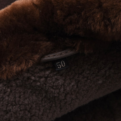 Zweireihiger Lammfellmantel, Größe 50, Brustumfang ca. 55 cm – Braun