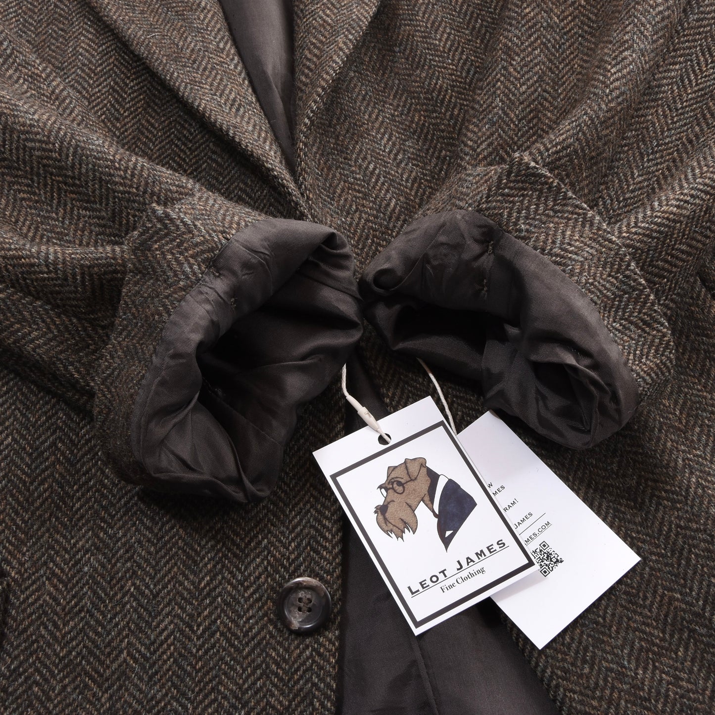 Becon Berlin Moon Tweed Linen-Wool Jacket Size 26 ca. 58cm - Herringbone