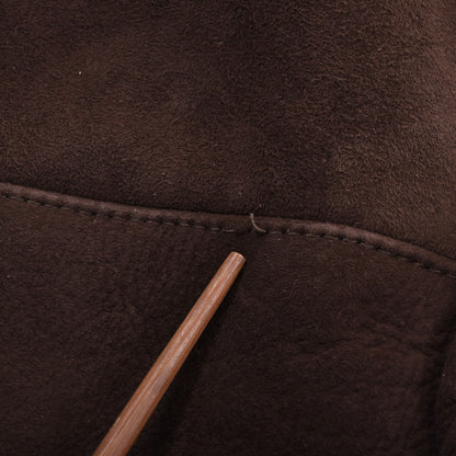 Zweireihiger Lammfellmantel, Größe 50, Brustumfang ca. 55 cm – Braun
