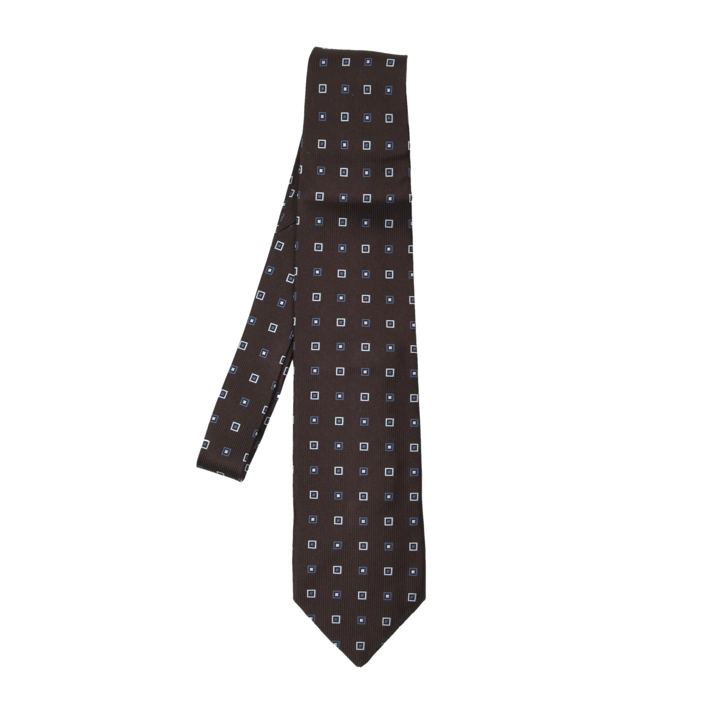 Franck Namani Silk Tie ca. 146.5cm - Brown Squares