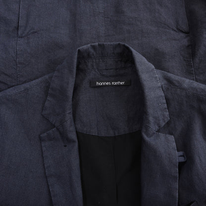 Hannes Roether Leinen-Baumwoll-Jacke Größe M ca. 54,5cm - Blau
