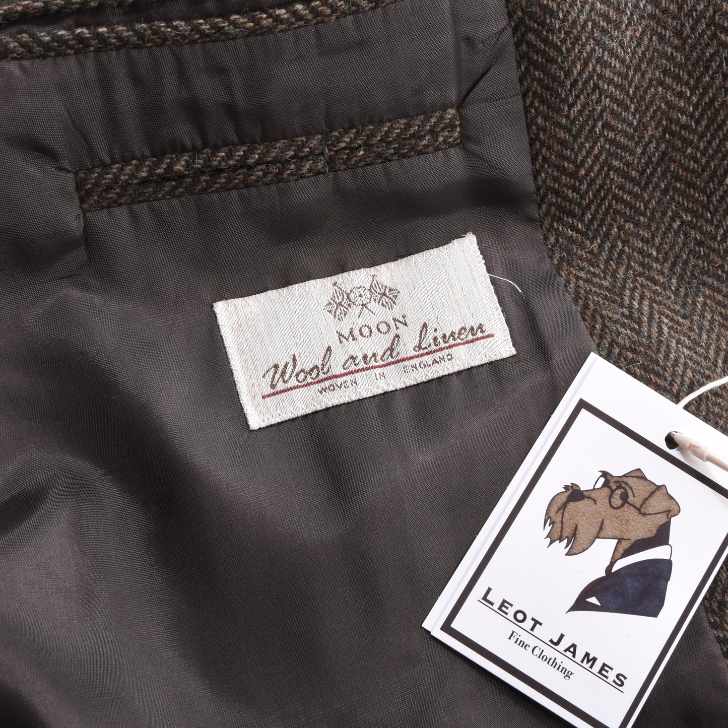 Becon Berlin Moon Tweed Linen-Wool Jacket Size 26 ca. 58cm - Herringbone