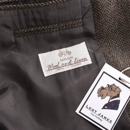 Becon Berlin Moon Tweed Linen-Wool Jacket Size 26 ca. 58cm - Herringbone