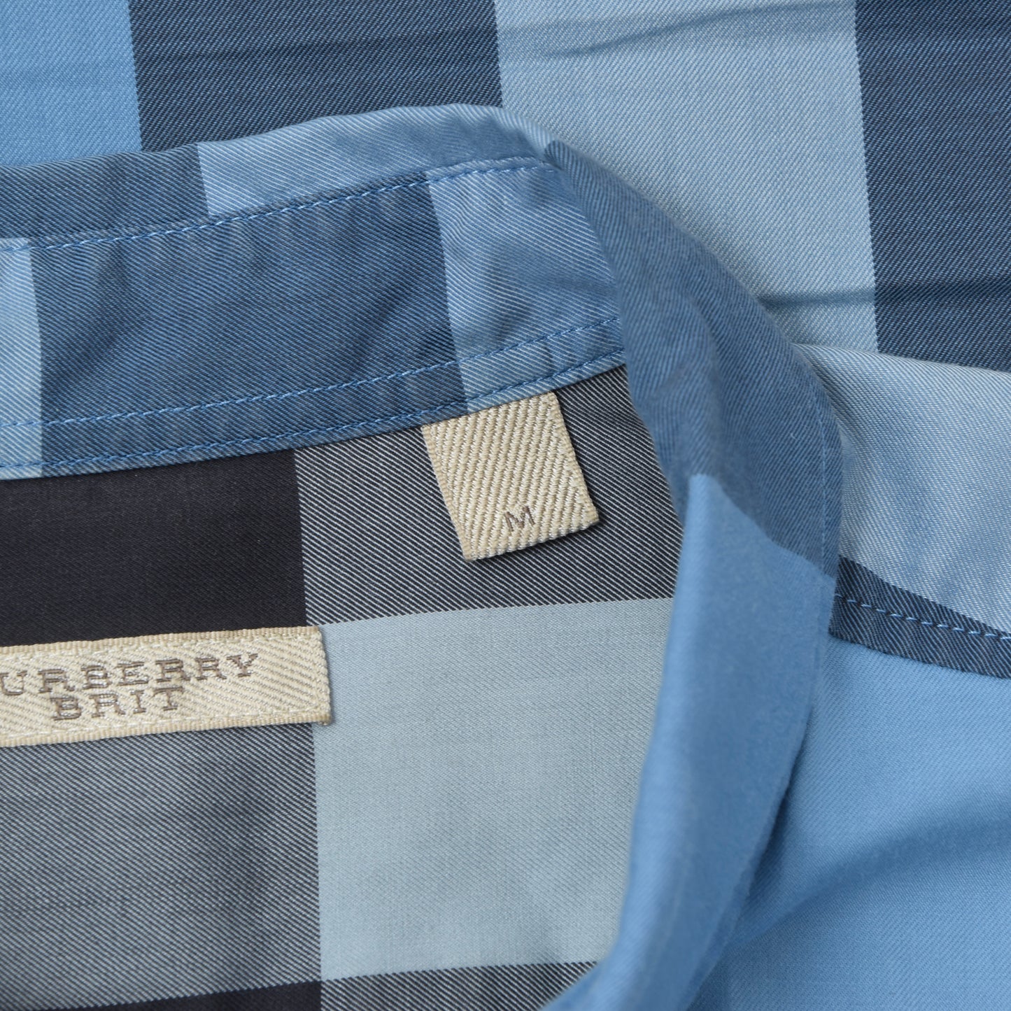 Burberry Brit Plaid Shirt Size M Chest ca. 54.5cm - Blue