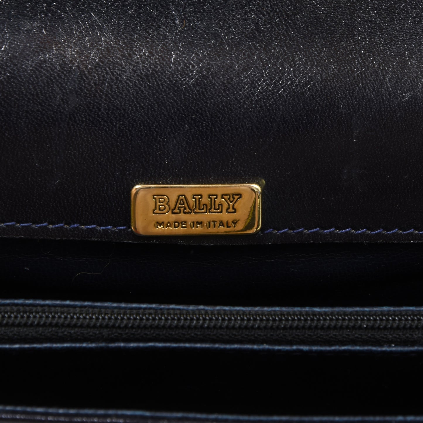 Vintage Bally Leather Saddle Bag/Purse - Midnight Blue