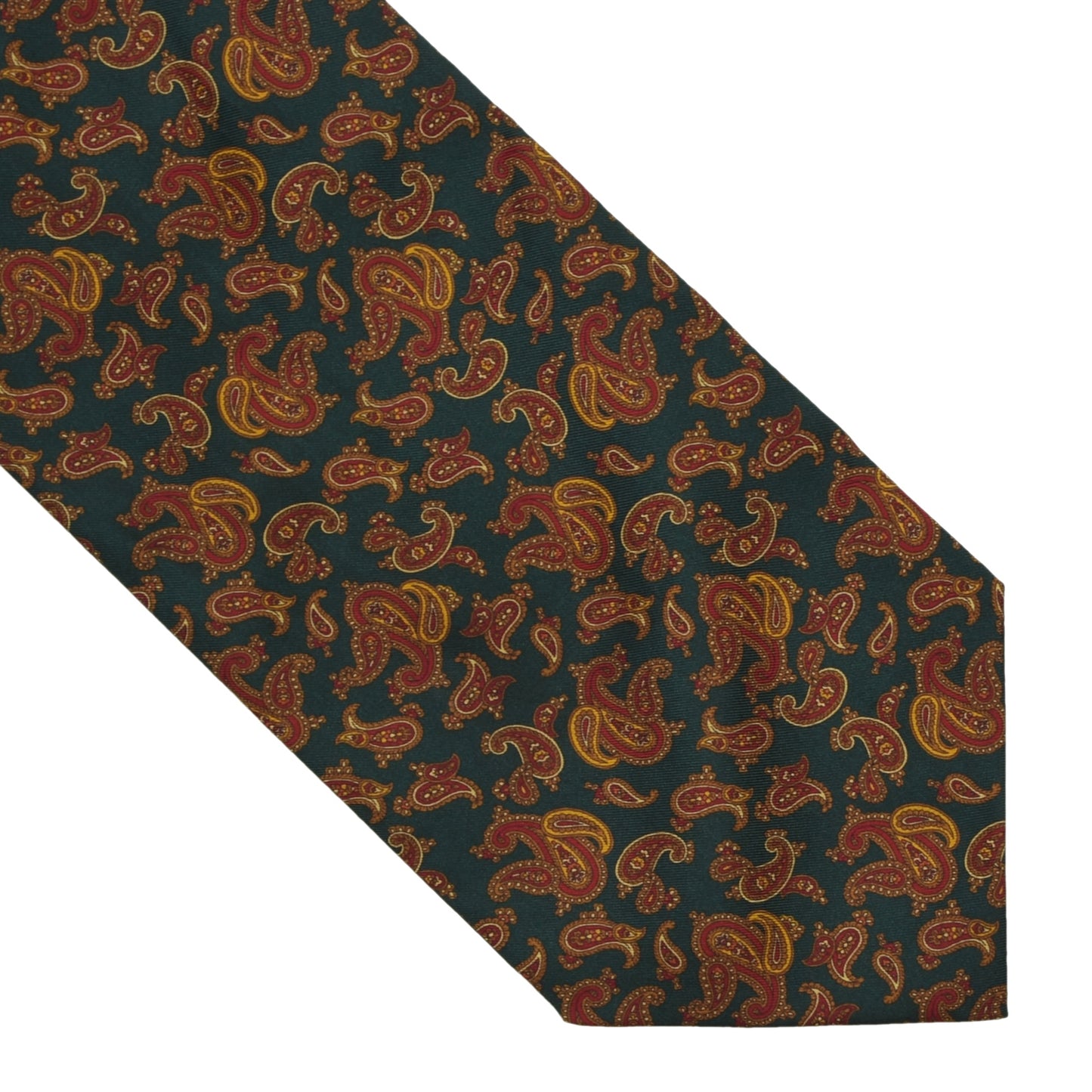 Striessnig Wien Silk Ascot/Cravatte Tie - Green Paisley