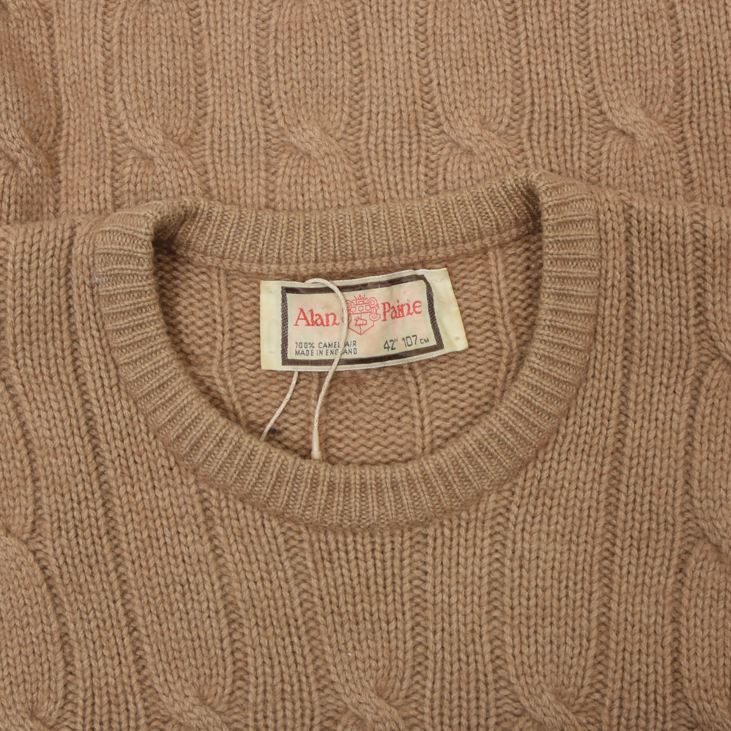 Alan Paine England 100 Camel Hair Sweater Size UK 42