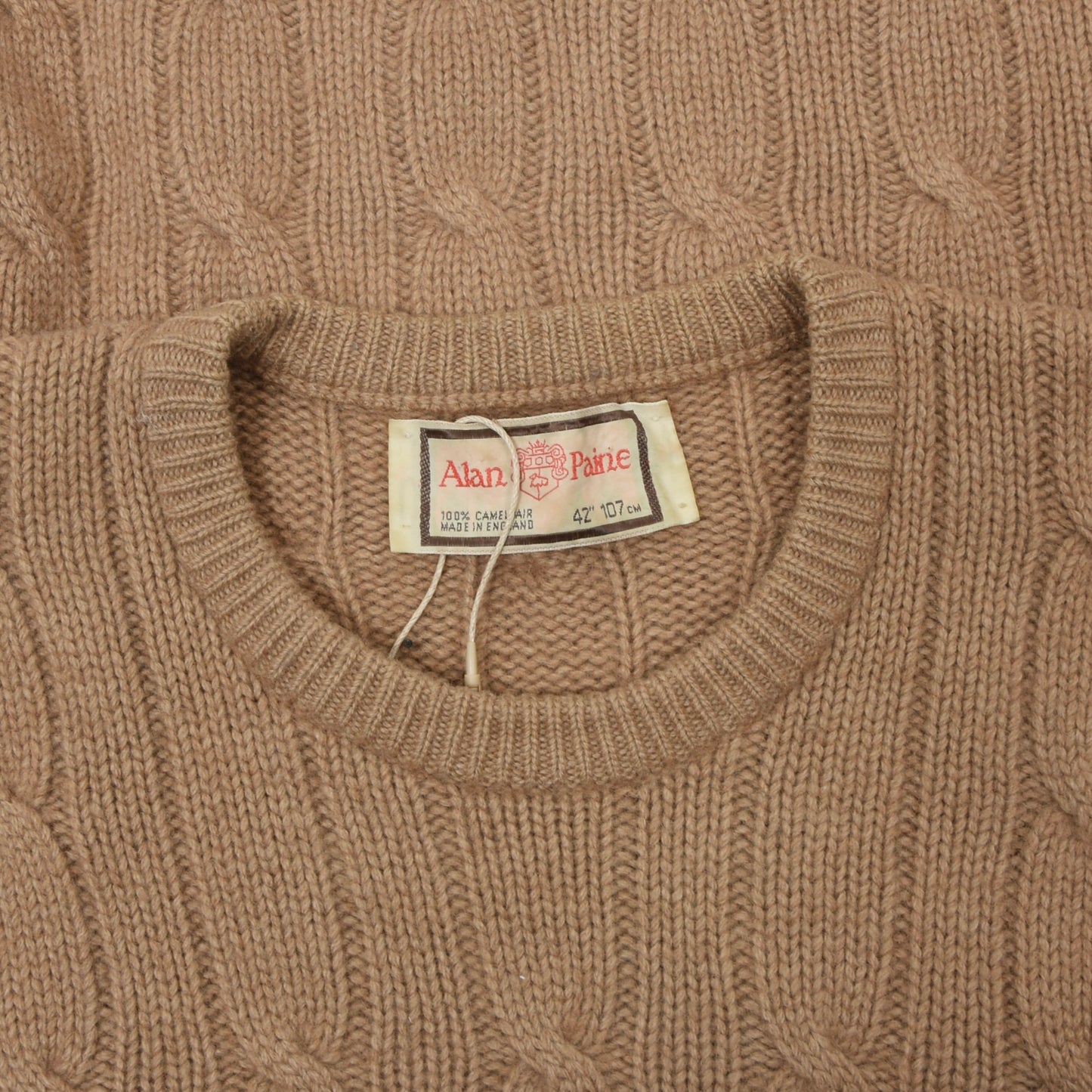 Alan Paine England 100% Camel Hair Sweater Size UK 42"/107cm - Tan