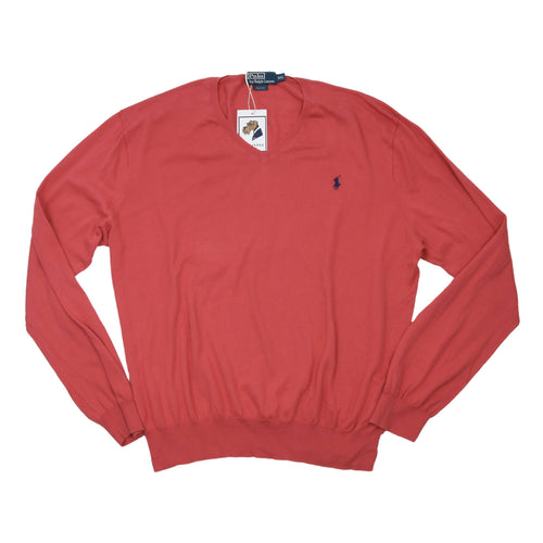 Polo Ralph Lauren 100% Pima Cotton Sweater Size XXL Slim Fit - Coral