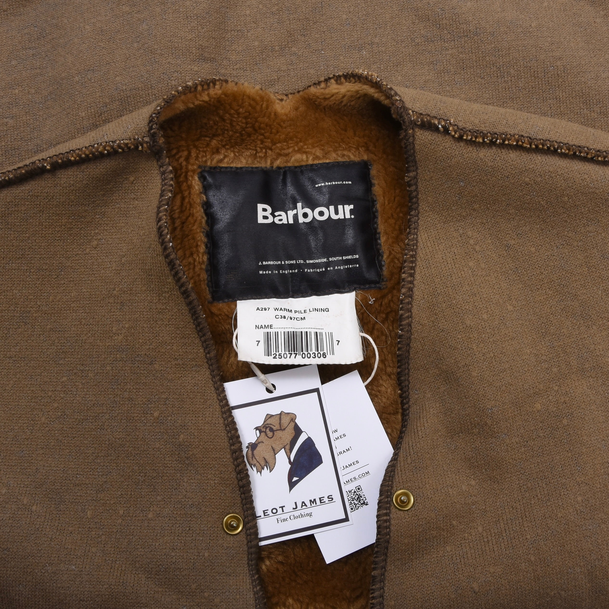 Barbour A297 Acrylic Lining Size C38/97cm - Brown – Leot James