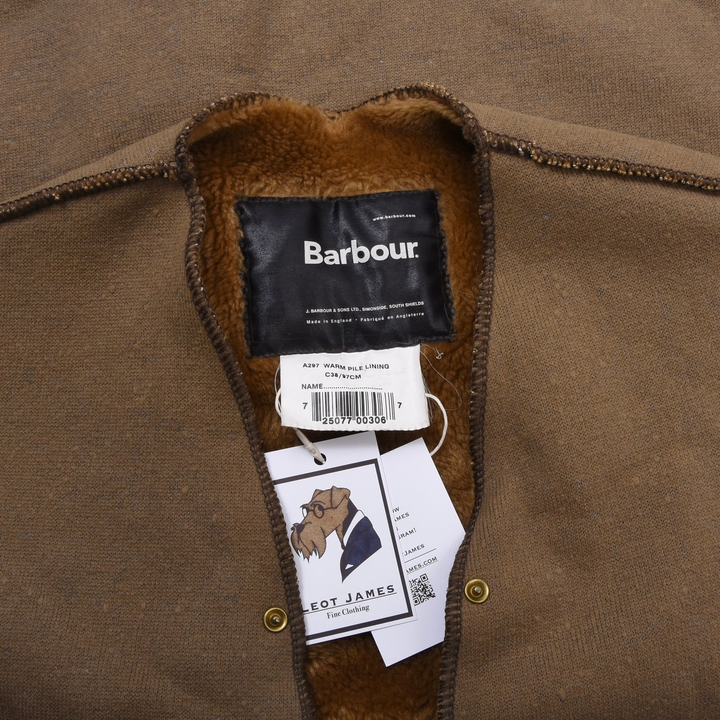 Barbour A297 Acrylfutter Größe C38/97cm - Braun
