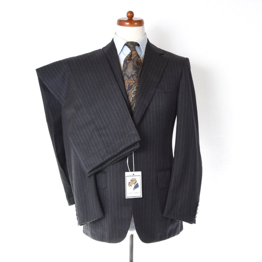 Vintage Chester Barrie Wool Suit Size 38"/96cm ca. 50.5cm - Grey Chalk Stripe