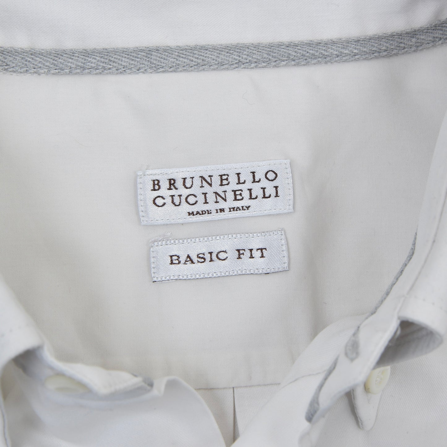Brunello Cucinelli Hemd Größe L Basic Fit - Weiß