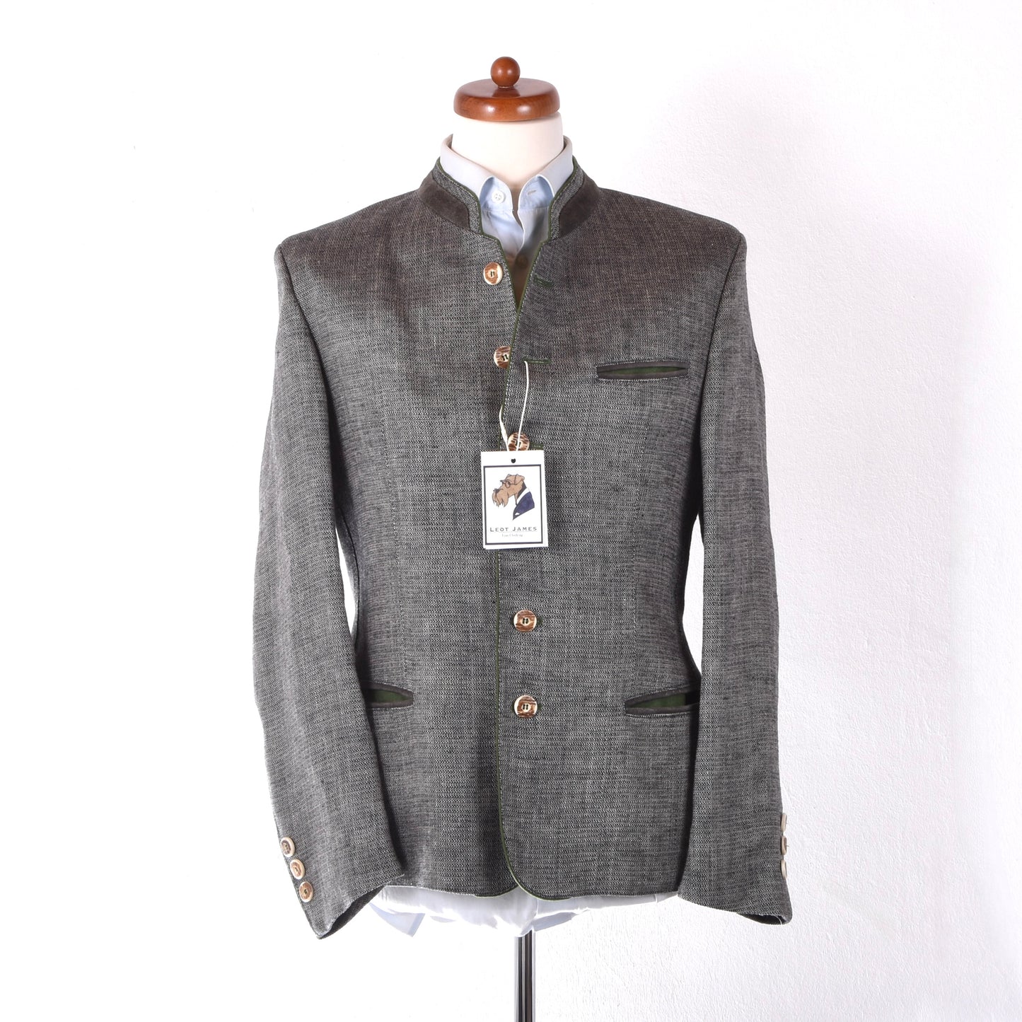 Klampfl Kleidet Leinen Janker/Jacke Größe 48 ca. 51 cm – Grau