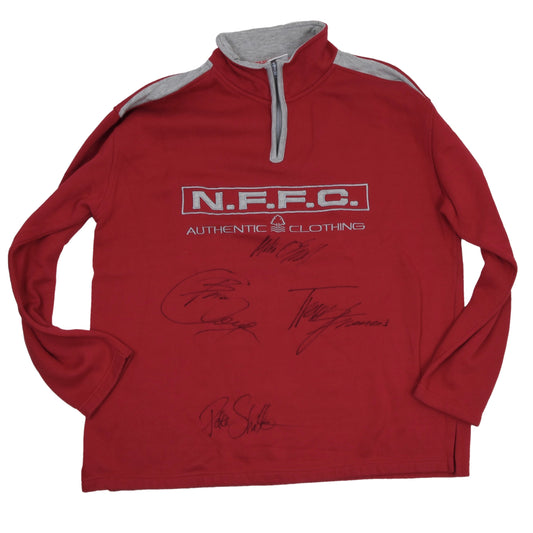 Nottingham Forest FC Signed Pullover Size XL - Red