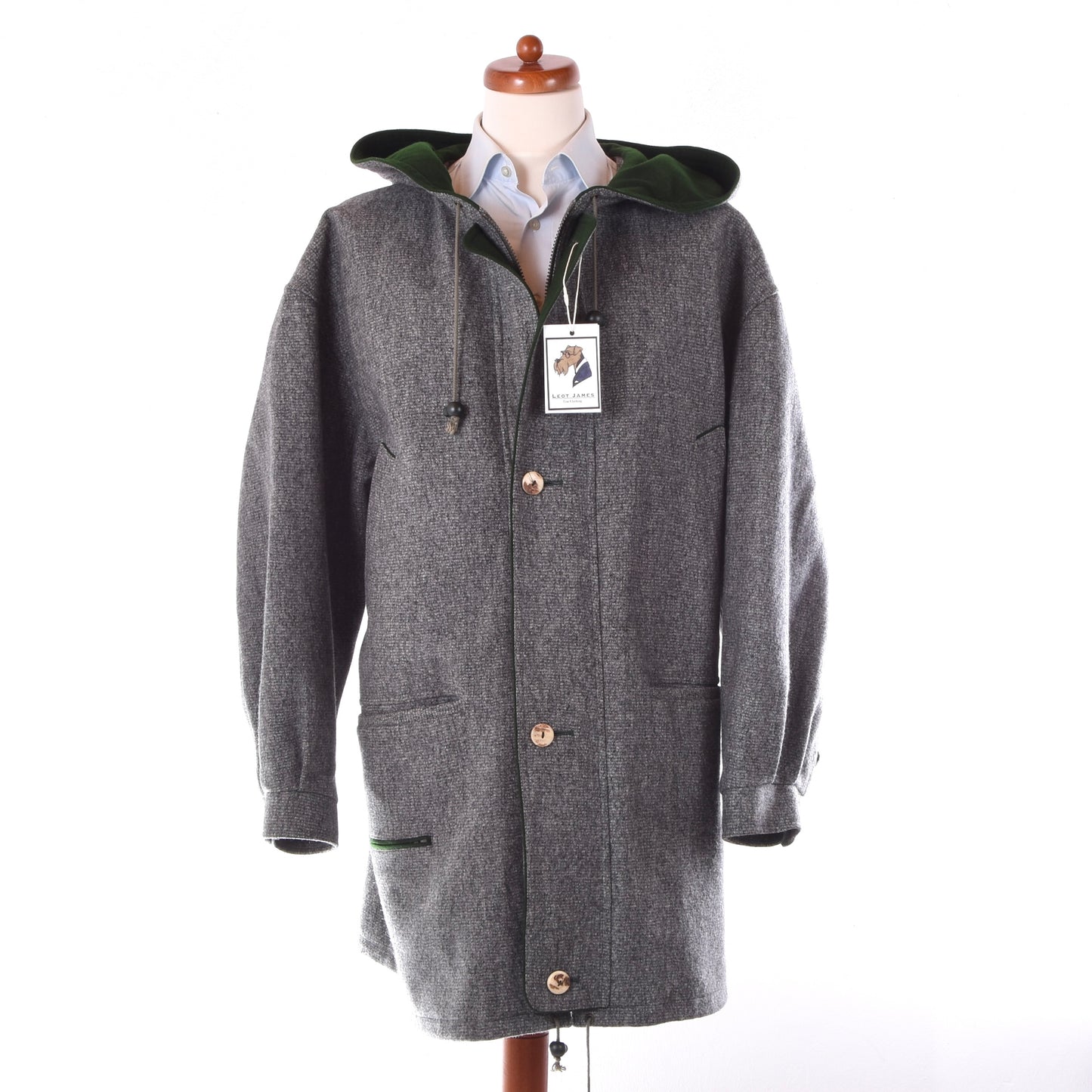 Loden Fürst 100% Wollmantel Größe 54 Brust ca. 71cm - Grau