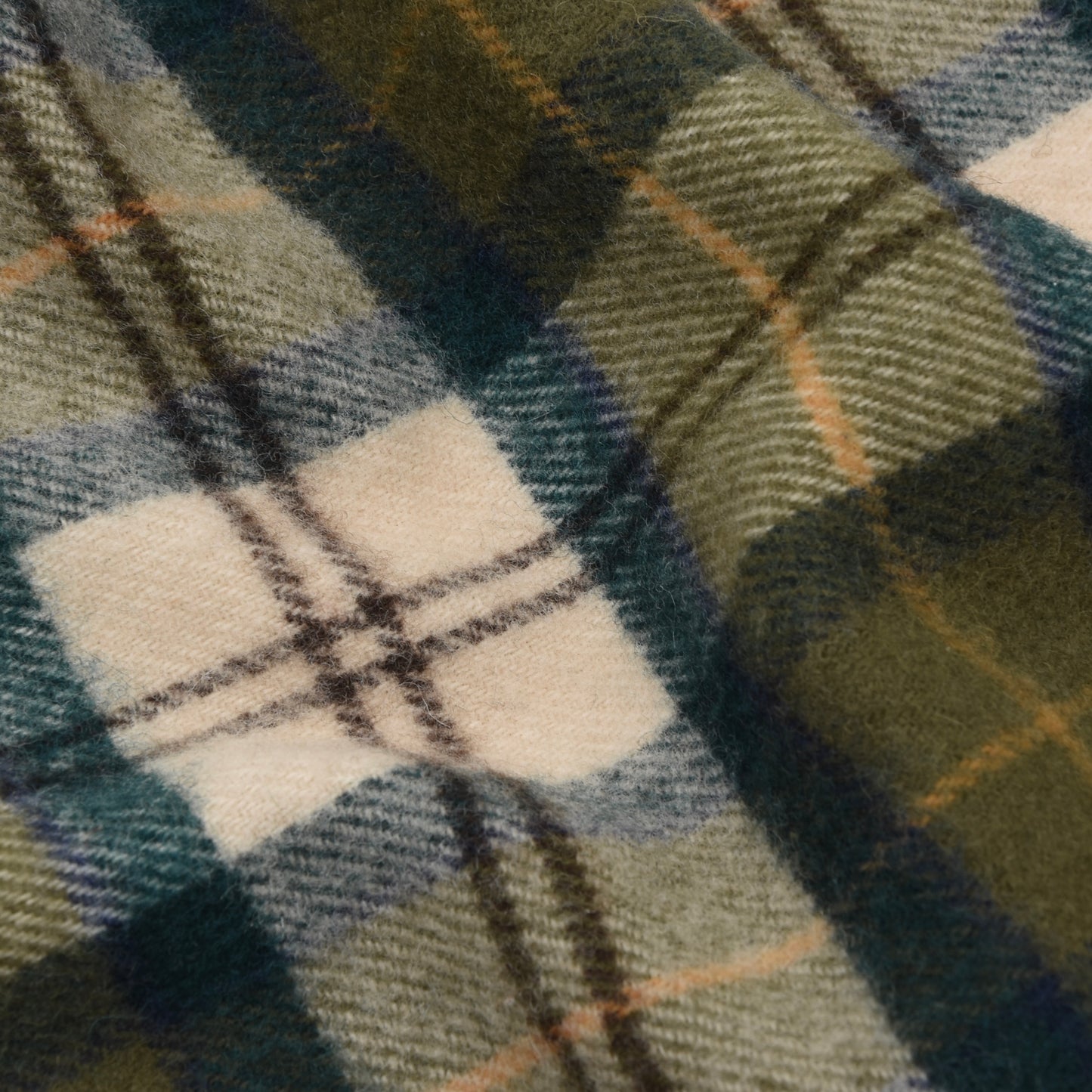 Barbour Plaid Wool Scarf ca. 175cm - Green Plaid