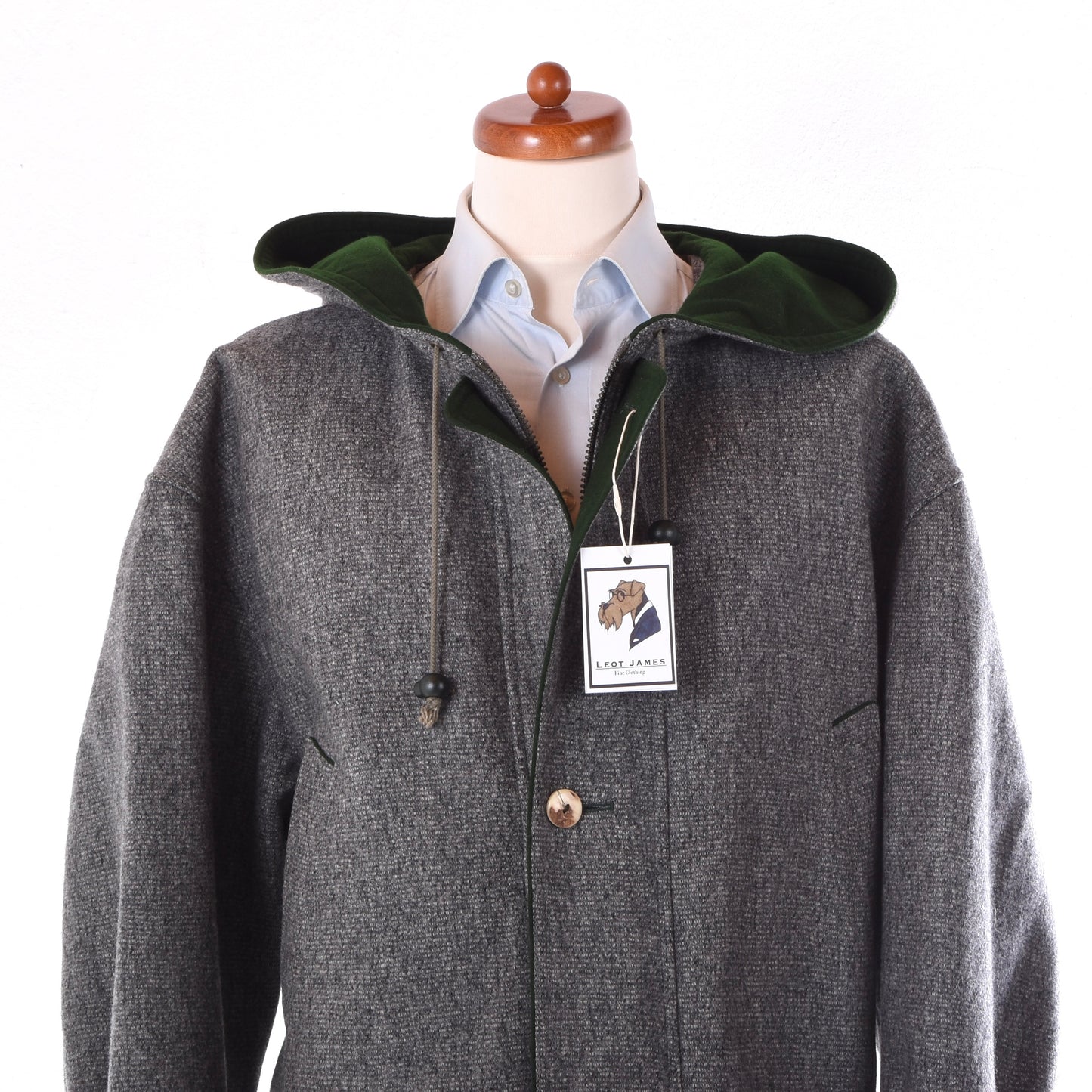 Loden Fürst 100% Wollmantel Größe 54 Brust ca. 71cm - Grau