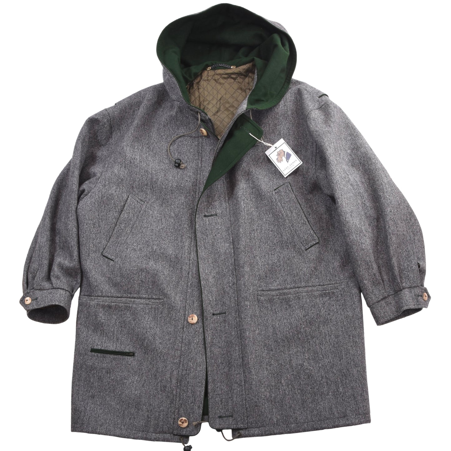 Loden Fürst 100% Wollmantel Größe 54 Brust ca. 71cm - Grau