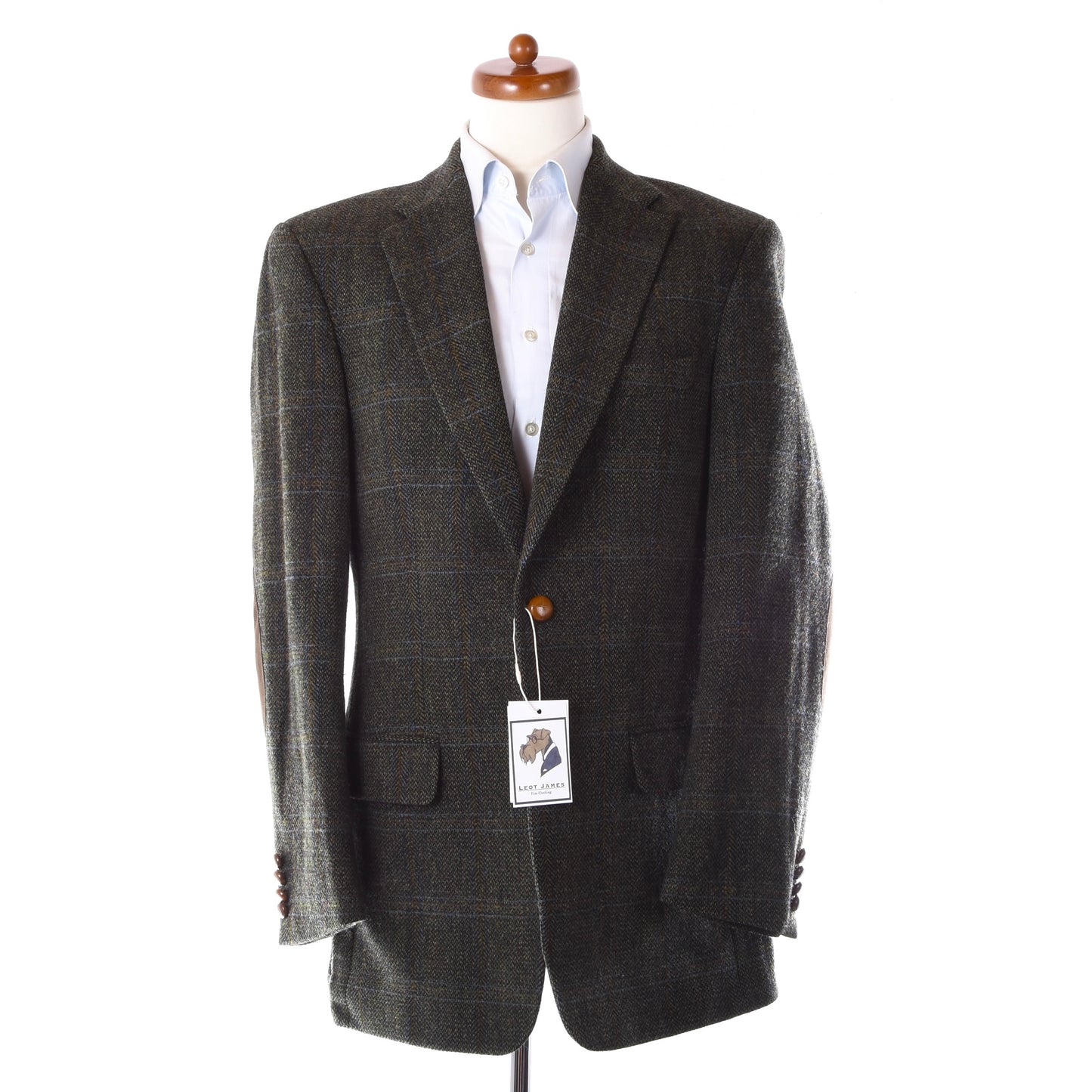 Mario Barutti Harris Tweed Jacket Size 98/40L ca. 55cm - Green