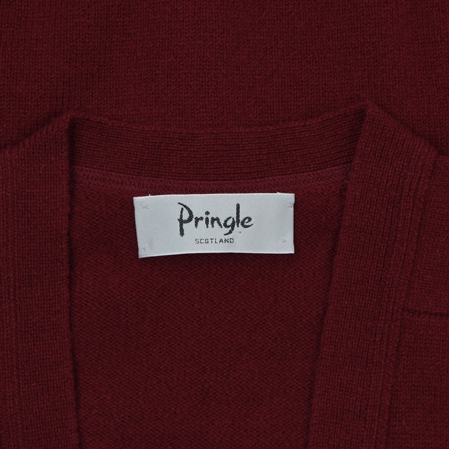 Pringle of Scotland 100% Wool Cardigan Sweater Size M ca. 57cm - Burgundy