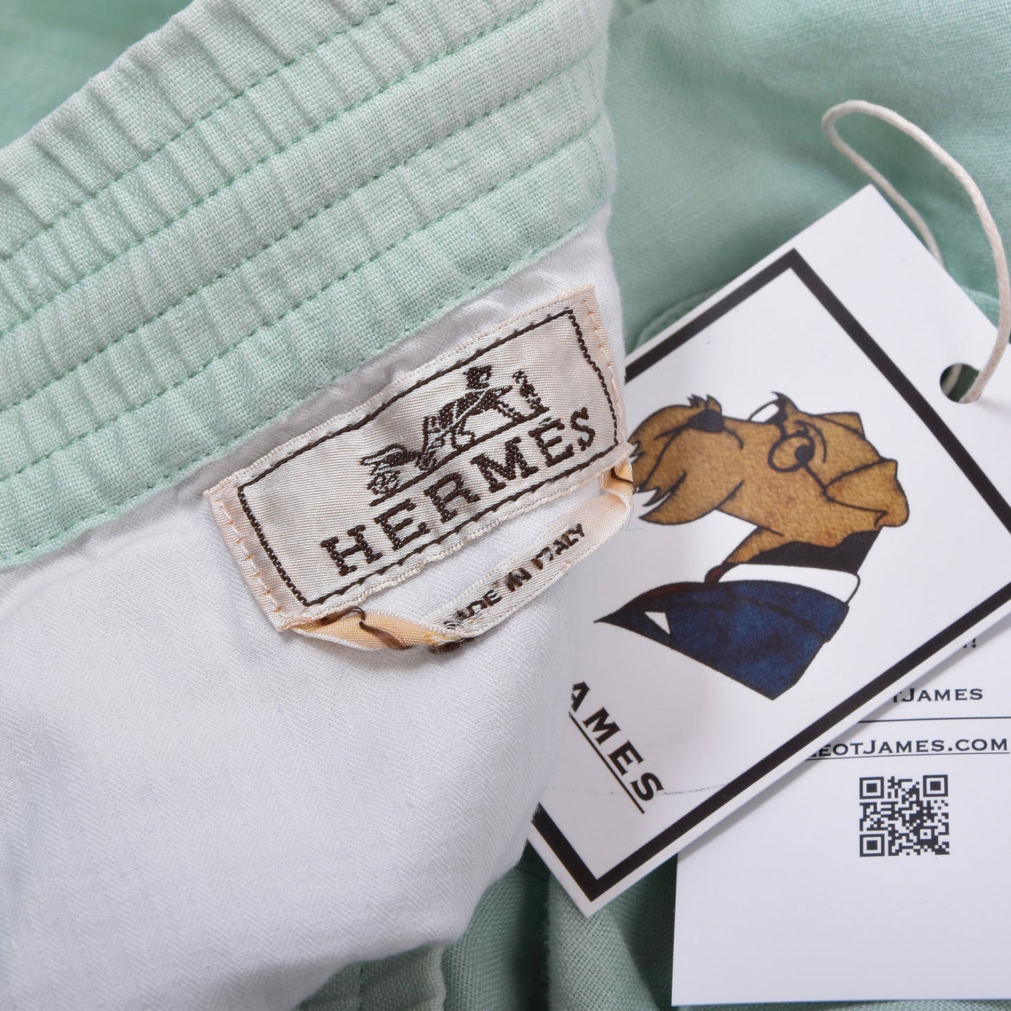 Hermès Paris Linen Shorts Size W42 - Seafoam Green