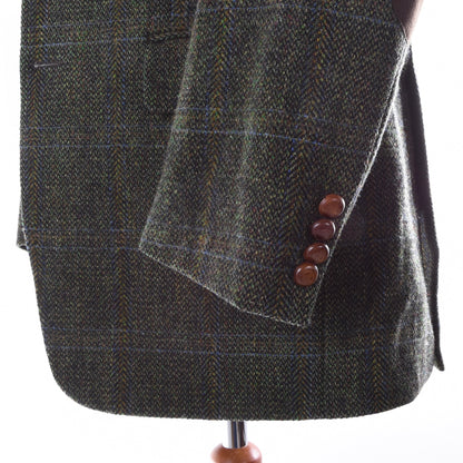 Mario Barutti Harris Tweed Jacket Size 98/40L ca. 55cm - Green