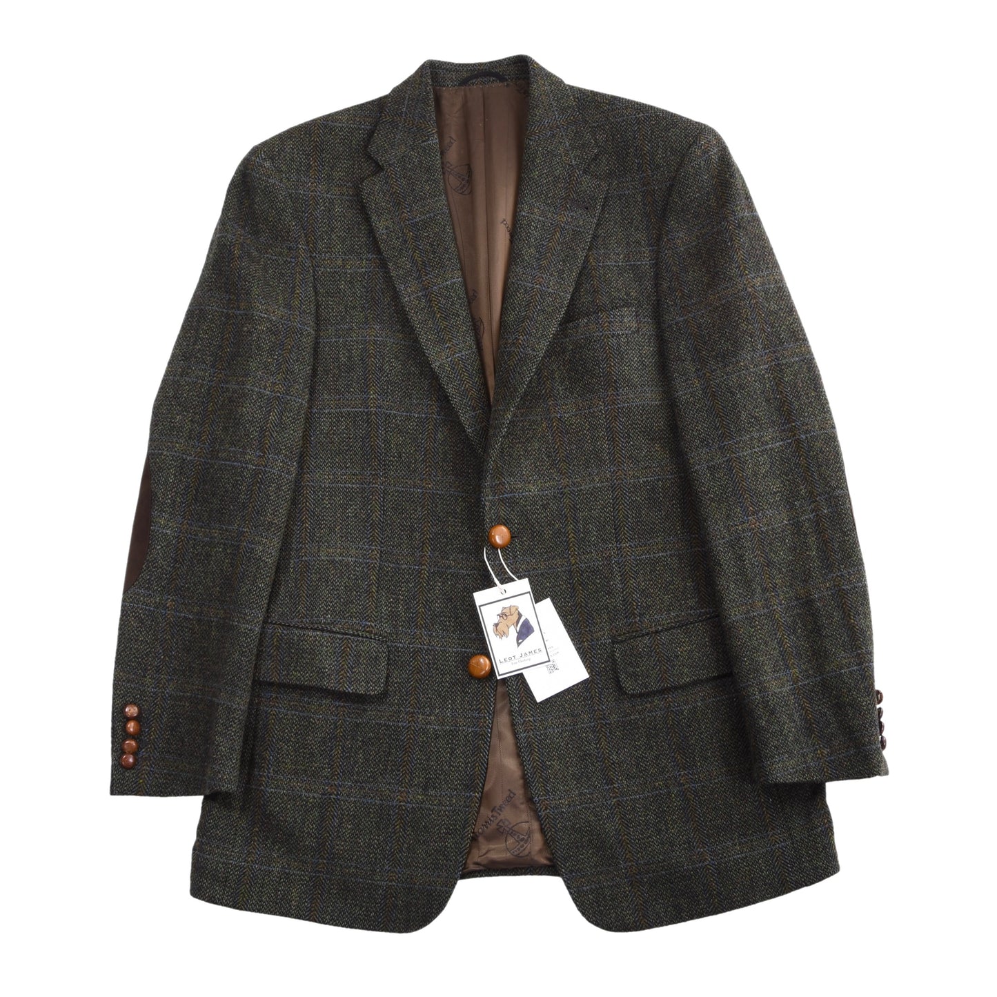 Mario Barutti Harris Tweed Jacket Size 98/40L ca. 55cm - Green