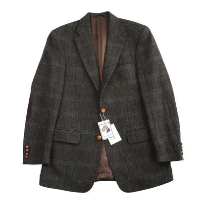Mario Barutti Harris Tweed Jacket Size 98/40L ca. 55cm - Green